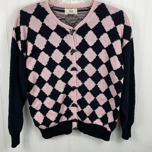 Dia North of Boston Vintage Horse Jockey Print Button Up Cardigan Sweater M/L - Bild 1 von 14