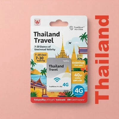 Thailand Travel SIM Card 10GB 4G & 5G Data | 7-30 Days | AIS / TrueMove H - Image 1 of 3
