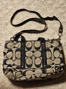 Coach Kyra Signature Handbag Black Purse Shoulder Bag F18855 - Picture 1 of 10