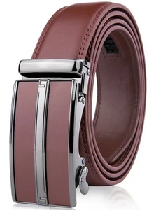 Microfiber Leather Mens Ratchet Belt Belts For Men Adjustable Automatic Buckle - Picture 1 of 42