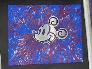 Mickey Mouse Blue Original Painting Art By Aaron Goodwin 1/1 Canvas Size 16x20 - Picture 1 of 5