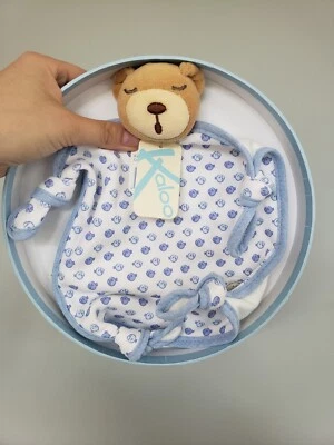 Kaloo blue bear sleepy fish pattern comforter blankie baby Lagoon - Image 1 of 4