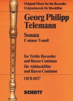 Sonata F minor treble recorder and piano Georg Philipp Telemann S - Image 1 of 2
