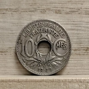 1929 10 Centimes France Lindauer Coin - Picture 1 of 11