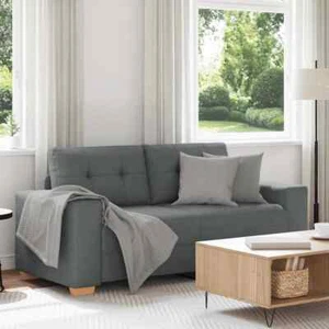 Zweisitzer-Sofa Dunkelgrau 140 cm Stoff - Bild 1 von 9