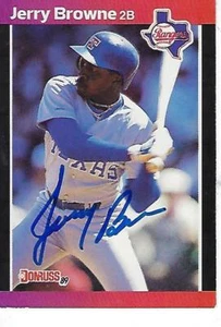 JERRY BROWNE FIRMATO 1989 DONRUSS #529 - TEXAS RANGERS - Foto 1 di 1