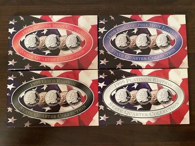 CSN 1999 State Quarter Set, Platinum, Gold, Denver, and Philadelphia Mints. - Image 1 of 2