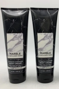 Bath & Body Works Mens Marble Ultimate Hydration Body Cream 8 oz S/2 #1103B - Picture 1 of 1