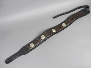 Taylor Guitar 3-inch Leather Strap Grand Pacific Nickel Conchos Black Dark Brown - Picture 1 of 10