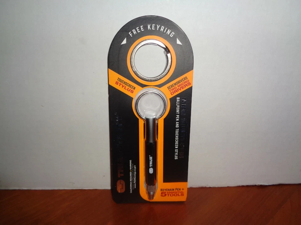 True Utility Mini Multi Pen Keychain Plus 5 Tools With Keyring - See PICS