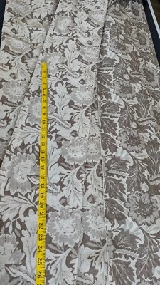 Natural Linen Jacquard Fabric By the Yard. Jaquard Damask. Fabric For Upholstery - Image 1 of 4