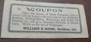 Vintage Angora Borax Stockonia Miracle King Soap Coupon Premium - Picture 1 of 3