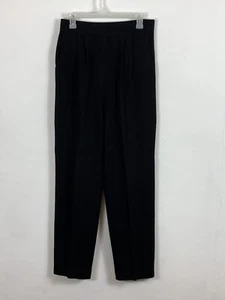 St. John Basics Black Santana Knit Wide Leg Dress Pants 12 Work Career Pull On - Picture 1 of 4
