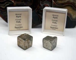 Pyritkristalle 2 Stück Navajun Pyrit Katzengold Pyritwürfel PY173 - Bild 1 von 2