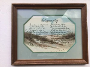 The Footprints of God Art print by Gail Brown framed  12x15 Christian with you - Picture 1 of 6
