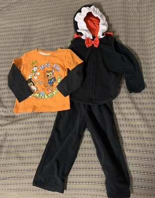 18 Month Carter’s Halloween Costume Vampire Fleece 3 Pc Black White Red Plus Tee - Image 1 of 4