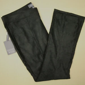 NYDJ High Waist Pull On Faux Suede Slim Bootcut Pants Women's Size 14 Black NWT - Picture 1 of 11
