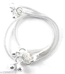 Payal for Silver Plated Brass Stylish Anklets Kolusu Payal - Picture 1 of 6