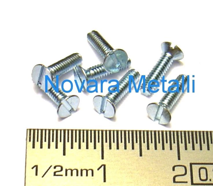 100 microviti inox Testa Piana svasata M1x2 M1 taglio viti countersunk screws   - Immagine 1 di 1