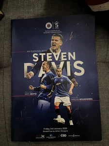 Programa Una noche con Steven Davis Rangers 3 enero 2025 firmado a mano - Imagen 1 de 1