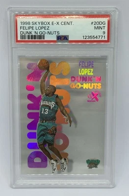 1998 Skybox E-X Century - Dunk'n Go-Nuts Felipe Lopez #20 DG (RC) PSA MINT 9 - Image 1 of 2