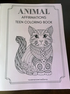 Positive Affirmations Animal Coloring Book for Teens-Adult Inspiration Self Love Foto 1 de 4
