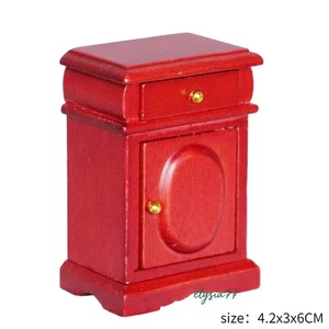 Mesita de noche vintage hecha a mano para casa de muñecas miniaturas escala 1/12 armario dormitorio - Imagen 1 de 9