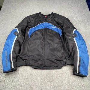 First Gear Rush Jacket Mens XL Black Padded Full Zip Mesh Motorcycle Biker - Picture 1 of 21