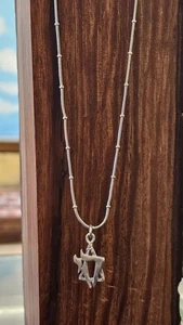 Collar Estrella de David Vintage Plata Hombre Mujer Minimalista Modernista 925 Regalo - Imagen 1 de 4