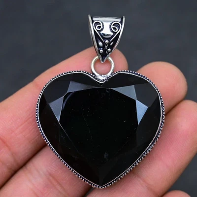 Piedra preciosa de ónix negro hecho a mano 925 joyería de plata esterlina col... - Imagen 1 de 4