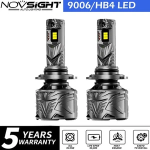 NOVSIGHT 9006 HB4 LED Headlight Bulbs 50000LM  Super Bright WhiteHigh/Low Beam - Picture 1 of 10