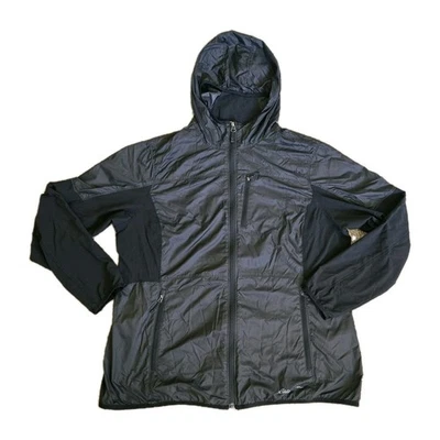 Cortavientos Eddie Bauer para mujer 2XL negro cremallera completa con capucha nailon Foto 1 de 4