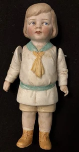 Deutsche All Bisque 7 1/4 Formkleidung Gelenkarm Hertwig Puppe - Bild 1 von 9