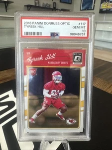2016 Panini Donruss Tyreek Hill RC Scheda Base PSA 10 - Foto 1 di 2