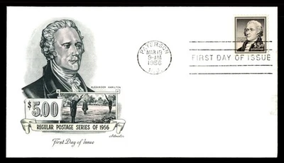 Mayfairstamps US FDC 1956 Alexnader Hamilton 5 Dollars First Day Cover aau_66473 - Image 1 of 2