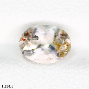 1.20 Ct Oval 7.8 x 5.9 MM 100% Natural Pink With red black dot STRAWBERRY QUARTZ - Picture 1 of 5