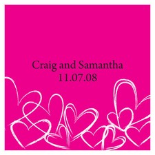 20 Modern Hearts Small Square Tags Wedding Favors 
