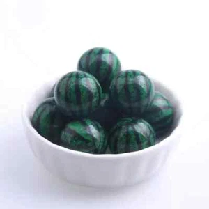 Portachiavi perline gomma da masticare verde anguria stampato 20 mm grosso 20 pz frutta - Foto 1 di 2