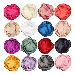 50p 8.5cm Burnt Edge Fabric Chiffon Hair Flowers For Hair Clips For Headbands - Picture 1 of 9
