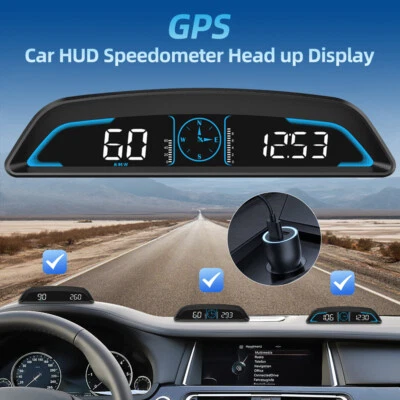 Speedometer Car GPS Hud Head Up Display Digital Speed KM/H MPH Over-Speed Alarm - image 1 of 4