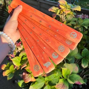 Soporte quemador de incienso estampado dorado cenicero palo de madera para sostener decoración del hogar regalo - Imagen 1 de 3