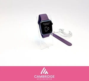Apple Watch Series 7 45mm A2474 zielony pasek wiśniowy GPS 100% bateria klasa C - Zdjęcie 1 z 12