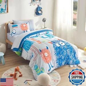 SLEEP ZONE Kids Twin Bedding Comforter Set - Super Cute and Soft Kids Bedding - Picture 1 of 5