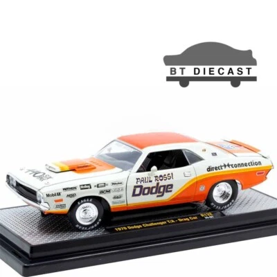 M2 1970 DODGE CHALLENGER R/T DRAG CAR PAUL ROSSI 1/24 ORANGE / WHITE 40300 132 A - Image 1 of 2