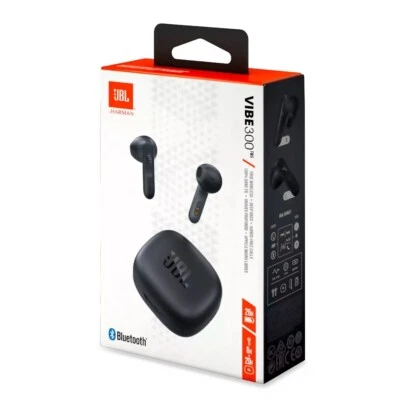 JBL Vibe 300TWS True Wireless Earbuds & Case, Deep Bass, Bluetooth, Black NEW - Image 1 of 4