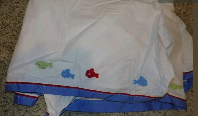 Юбка для кроватки морская Pottery Barn Kids Island Surf Fish б/у в отличном состоянии РЕДКАЯ - Изображение 1 из 1