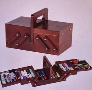 1pc Wooden Expandable Sewing Box For theads, Storage Box, - Picture 1 of 6