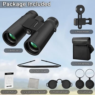 12x42 Binoculars High Power Binoculars+FMC lens,Bird Watching Travel Stargazing - Image 1 of 4