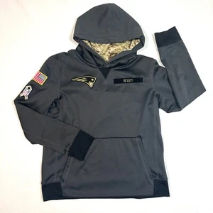 Nike Boys YL Patriots NFL Hoodie Salute To Service Dri-Fit Digital Camo - Picture 1 of 8