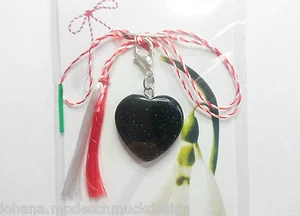 Martisor, Charm, Colgante Azul Río Corazón, 20mm, Azul Oscuro, Hecho a Mano - Imagen 1 de 4